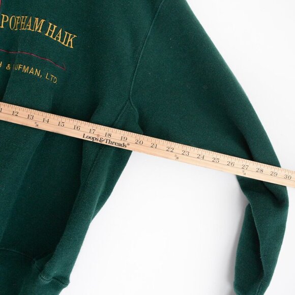 VTG '90S Signet Sportswear Hunter Green Embroidered Law Office Crew Neck Sweater - Picture 6 of 14